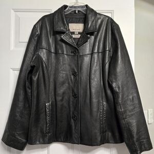 Wilsons Leather Black Jacket Women's XXL